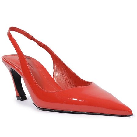 Schutz Scarpin Slingback Lexi Mid Verniz Vermelho