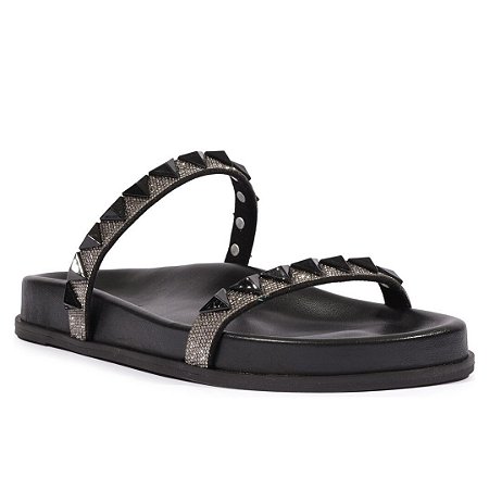 Schutz Papete Flatform Bico Redondo Preta