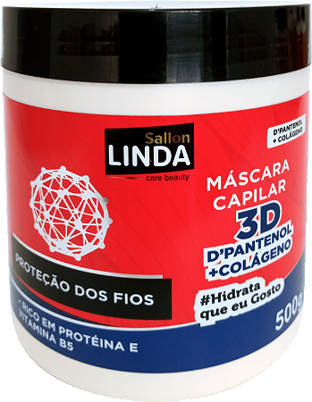 MASCARA DE HIDRATAÇÃO SALLON LINDA 3D 500GR - 3D D' PANTENOL+COLÁGENO