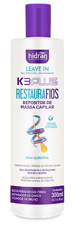 HIDRAN -k3 plus leave-in restaura fios 300ml