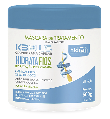 HIDRAN -k3 hidratafios máscara tratamento 500g
