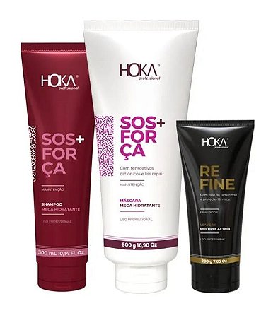 Kit Mega Hidratante S.O.S + Força E Leave-In Hoka Home Care