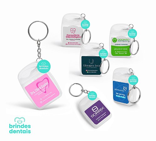 Fio Dental Chaveiro Transparente - Personalizado