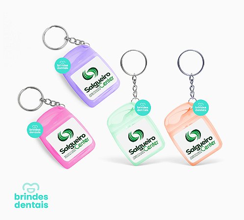 Fio Dental Chaveiro Colorido - Personalizado
