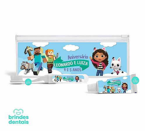 Kit Higiene Bucal Infantil com Estojo Ziplock Brinde - Personalizado