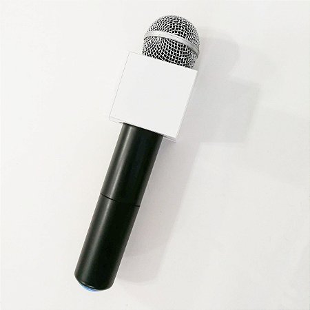 Canopla em acrílico branco leitoso para microfone (feita em técnica de bizotê)