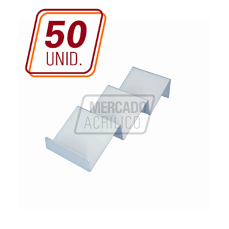 Expositor para bandejas de frios com 3 posições na cor branca (kit com 50 unidades)