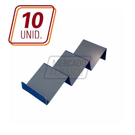 Expositor para bandejas de frios com 3 posições na cor preto (kit com 10 unidades)