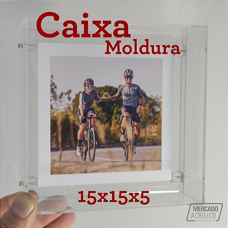 Caixa Moldura em Acrílico Transparente 15x15x5