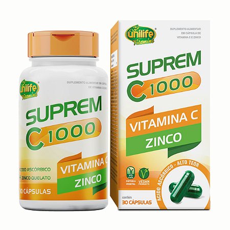Suprem C - Vitamina C 1000mg +Zinco 7mg em cápsulas