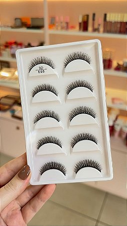 Cartela 5 pares de Cílios postiços - E05