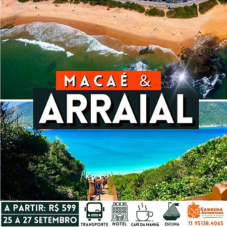 ZZZI8 - Final de semana 25 a 27/Set - Macaé & Arraial do Cabo - RJ