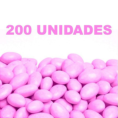 Amêndoa Confeitada Rosa 200 unidades