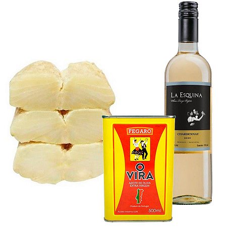 Kit Páscoa 2: Lombo de Bacalhau + Azeite Português + Vinho Branco