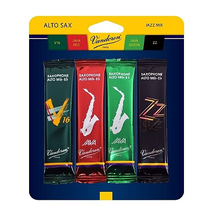 Kit Palhetas Vandoren Jazz Mix Sax Alto 2,0 (c/ 04 Unidades)