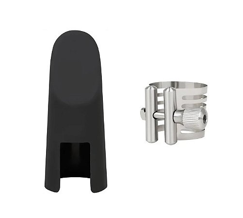 Abraçadeira Metal Tipo Rovner Platinum Para Boquilha Sax Alto + Tampa