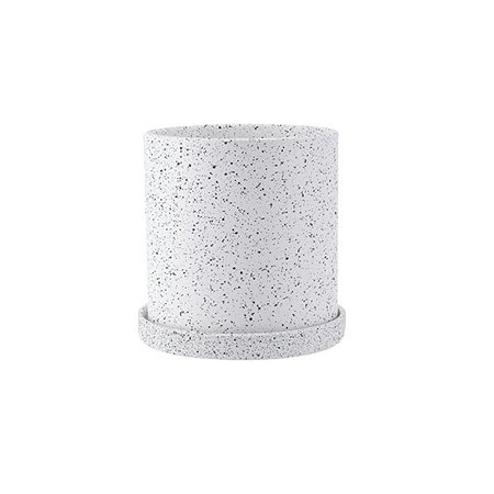 Vaso Para Plantas De Cerâmica Granilite Branco 18 Cm