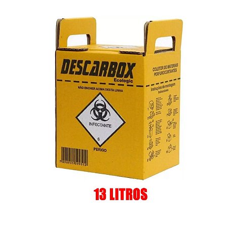 Depósito de Materiais Perfurocortantes 13 Litros - Descarbox