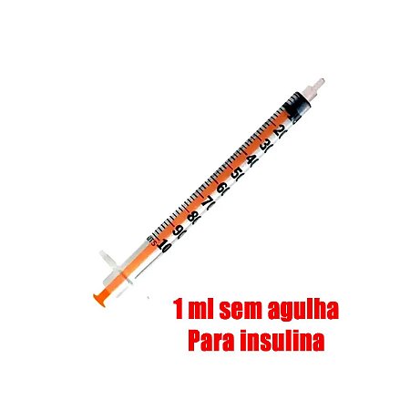 Seringa Descartável para Insulina U-100 01ml Luer Slip Sem Agulha - SR