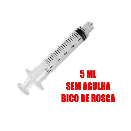 Seringa Descartável 05ml Luer Lock (rosca) sem Agulha - SR