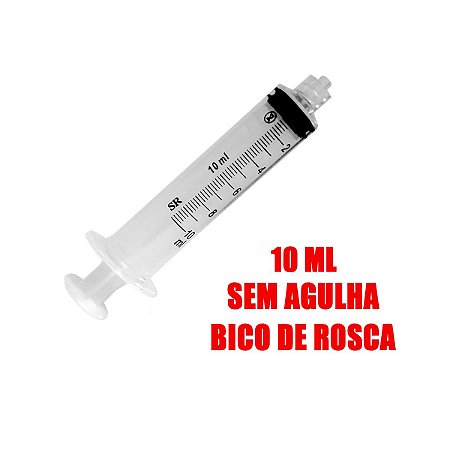 Seringa Descartável 10ml Luer Lock (rosca) sem Agulha - SR