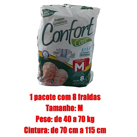 Fralda Geriatrica Confort Care Tam. M - Confort