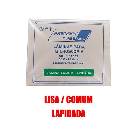Lâmina de Vidro P/ Microscopia 26x76mm Lisa Lapidada - Precision