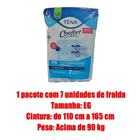 Fralda Confort Adulto EG pct C/ 7 unidades - Tena