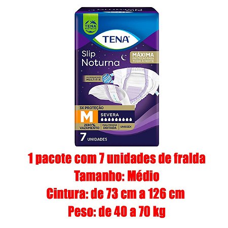 Fralda Geriatrica/Adulto Slip Noturna Tam. M pct C/ 07 und - Tena