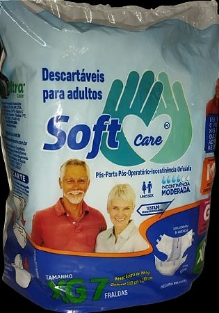 Fralda Desc Adulto Tam GG/XG (PCT 08 UN) Soft Care Fardo C/16  + De 90KG