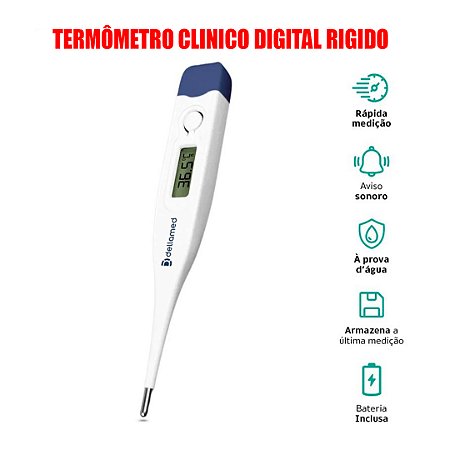 Termômetro Clinico Digital Branco Rigido Dellamed (32 A 42,9º C.) Modelo 12385