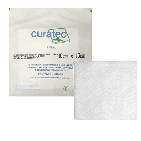 Curativo de Alginato de Cálcio e Sódio (01 und) - (10cm x 10cm) - Curatec