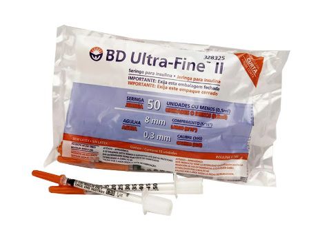 Seringa de Insulina Ultra-Fine 0,5ml com Agulha (8mm x 0,30mm) - BD