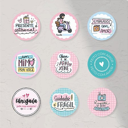 Adesivos para embalagem 4cm redondo (100 unid)