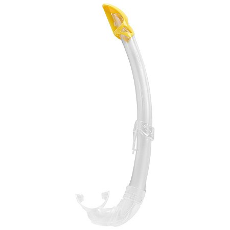 Respirador Snorkel de Mergulho Em Silicone Cressi Mexico - Transparente / Amarelo