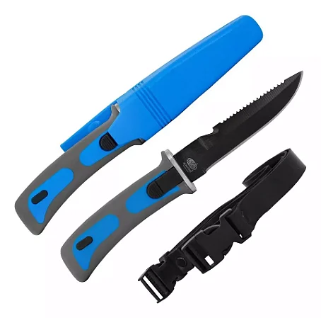 Faca De Mergulho Aço Inox Albatroz Qs-209 Com Bainha E Tiras