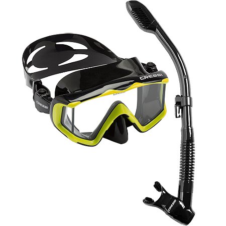 Kit De Mergulho Máscara Cressi Pano 3 Snorkel Supernova Dry