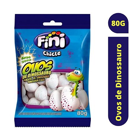 Chiclete Ovos de Dinossauro com Recheio Cítrico 80g - Fini