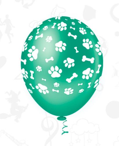 Balão Bexiga Patinhas Cachorro Colorido 25 Unidades