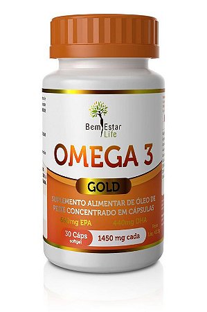 Omega 3 Gold 30 Capsulas Bem Estar Life Saúde
