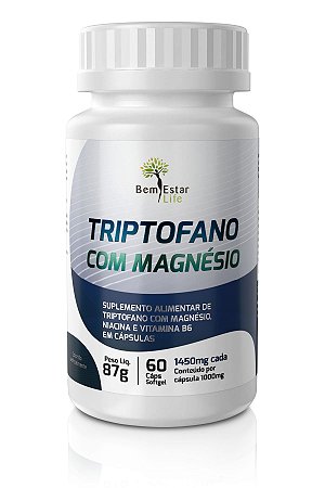 Triptofano Com Magnésio Cápsulas Bem Estar Life