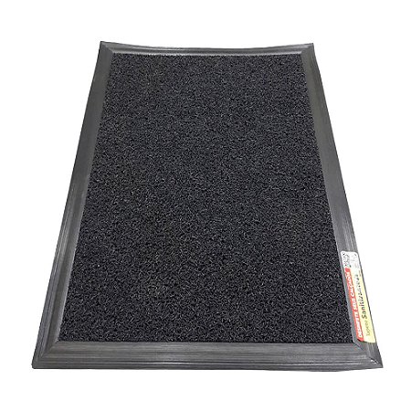 Tapete Sanitizante Preto 70x100 Com Borda 5cm  Kapazi