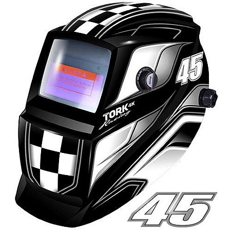 Máscara de Solda Super Tork MTR 9045 Racing 45 Preta Com Escurecimento Automático