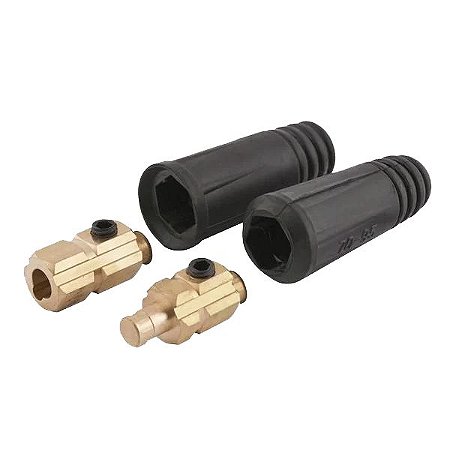Conector Macho Para Cabo De Solda 9MM Capa De Borracha Com 2 Peças Super Tork
