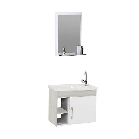 Gabinete para Banheiro Turim Palissandro 55,5CM MDP com Espelheira Rorato