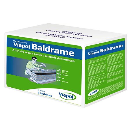 Manta Asfáltica Baldrame Caixa com 2 Rolos de 32cm com 10 Metros Viapol