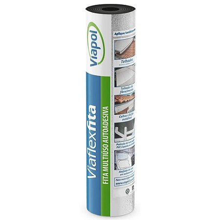 Manta Asfáltica Viaflex Fita 45cm Rolo com 10 Metros Viapol