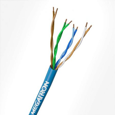 CABO REDE LAN 4PX24AWG CAT 5E AZUL CAIXA 305MT MEGATRON