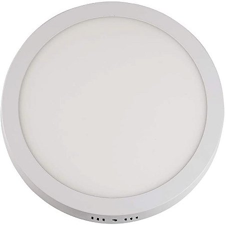 Painel Led de Sobrepor 18W 3000K Bivolt Redondo Branco Bronzearte