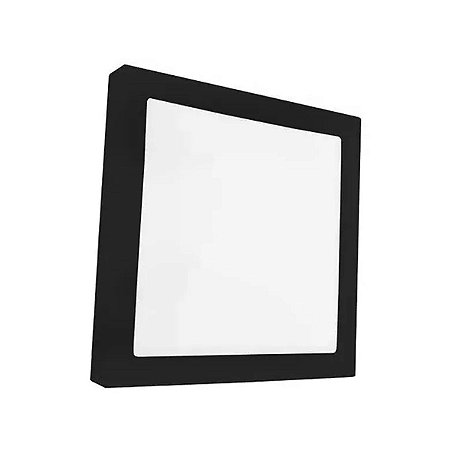 Painel Led de Sobrepor 24W 6500K Bivolt Quadrado Preto Bronzearte